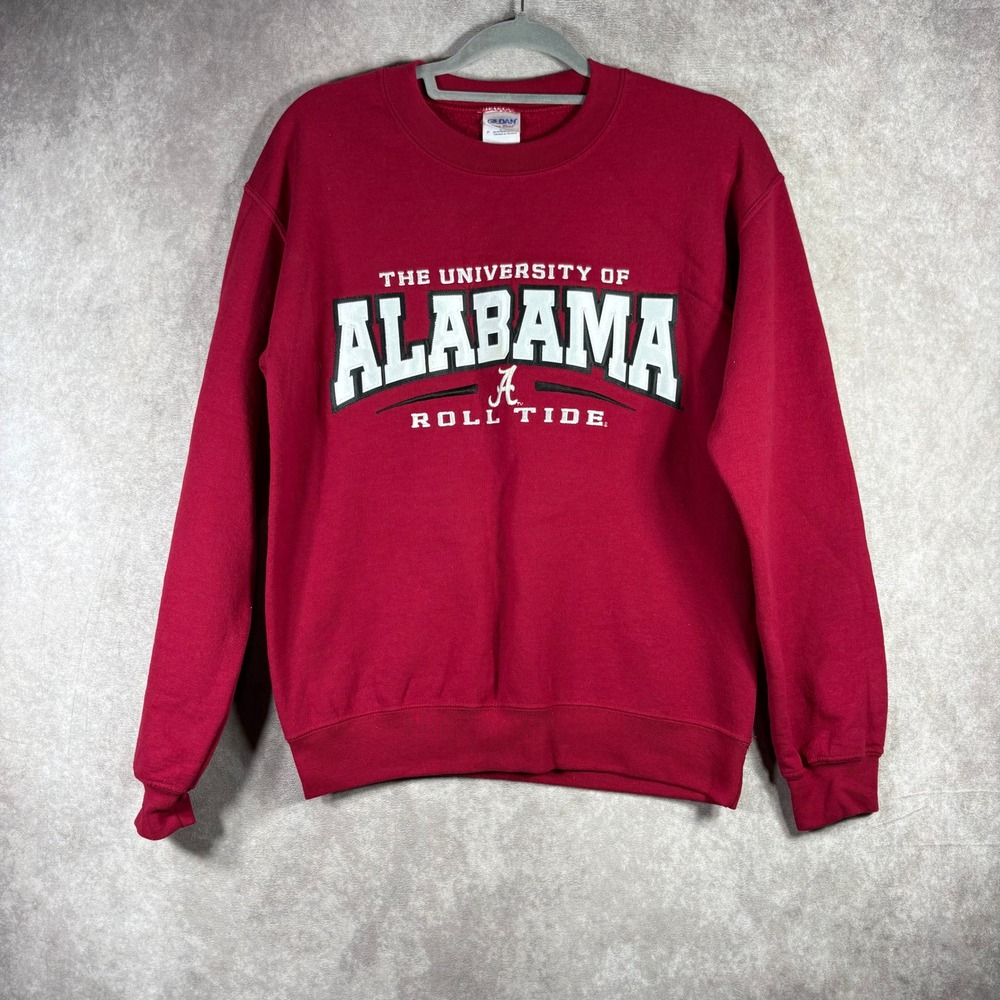 Vintage University‎ of Alabama Roll Tide Crewneck Sweatshirt NCAA S Red Gildan